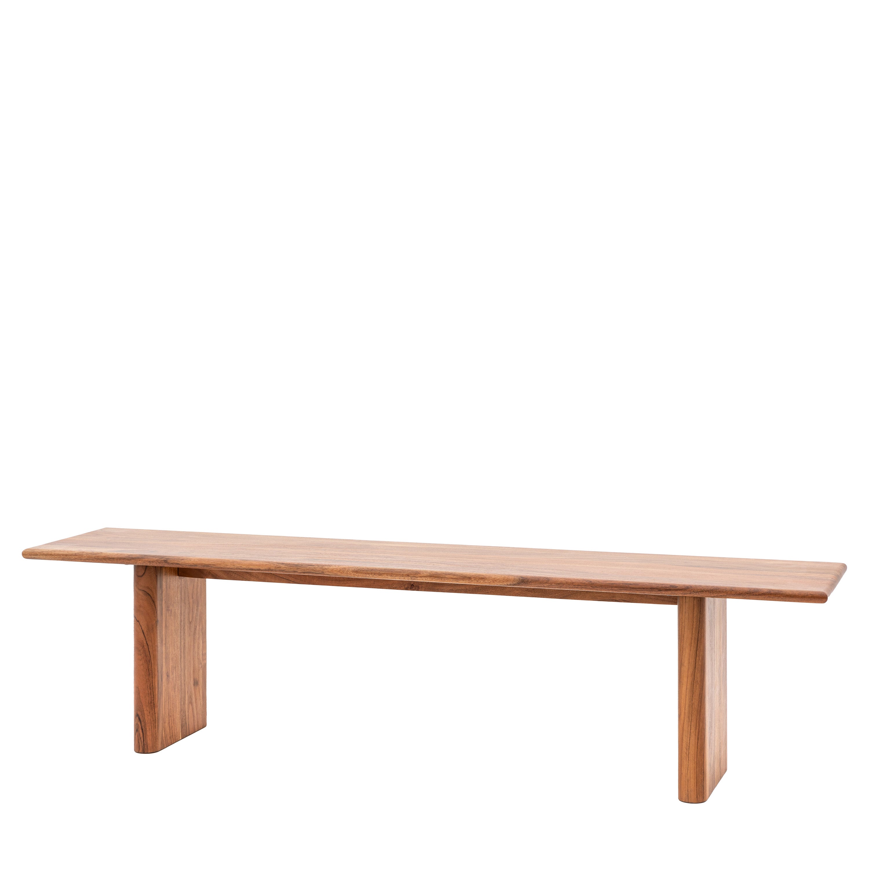 Marta Natural Carved Acacia Wood Dining Bench | Large
